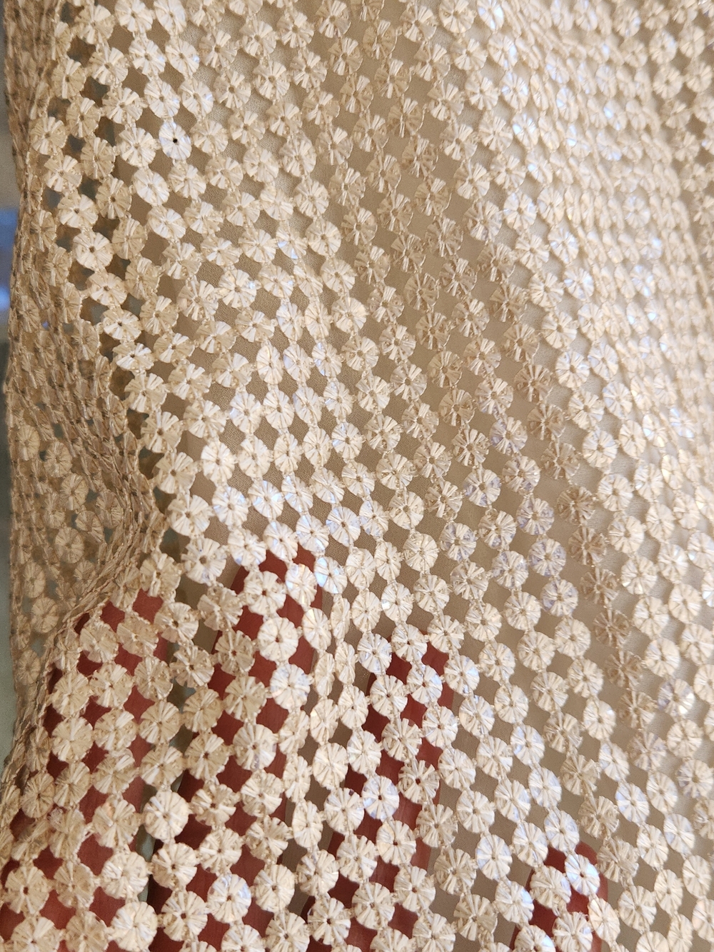 Lightweight Cream Overlay Cami Top - Picture 5 of 6